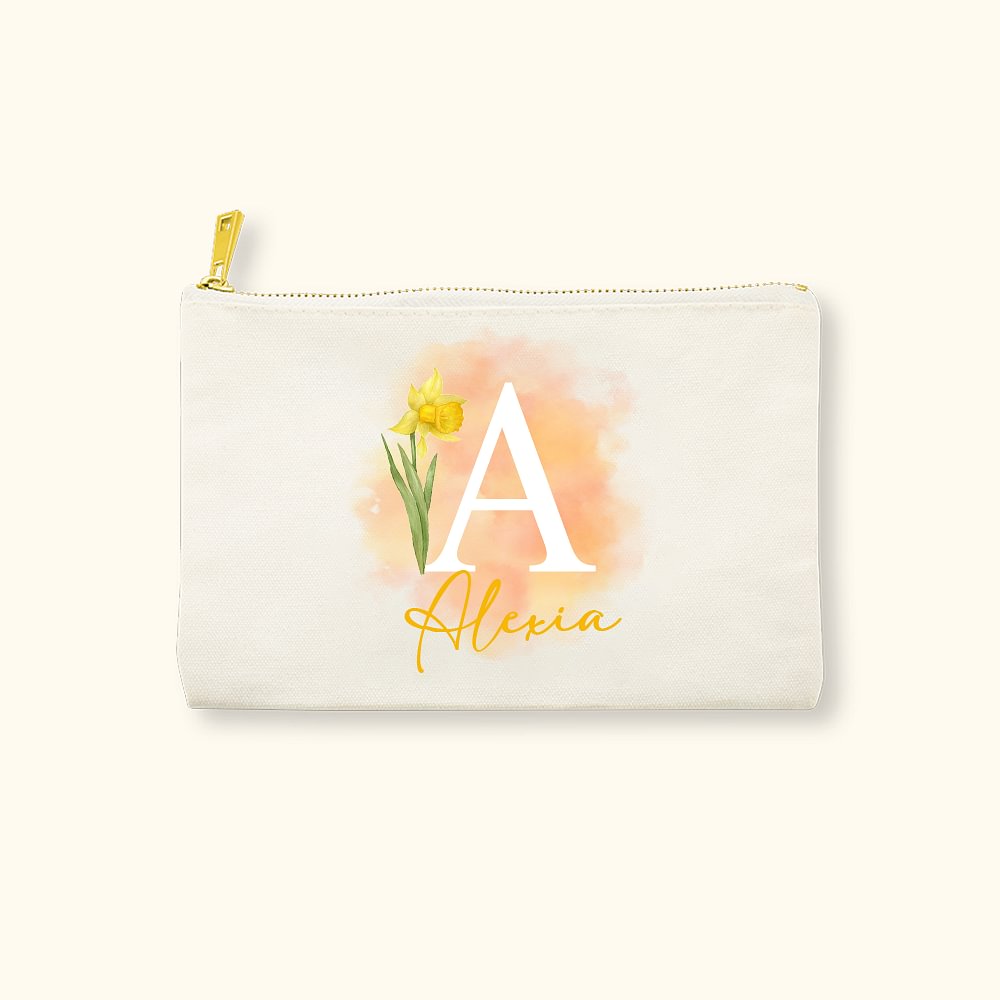 Sac Cosmétique Personnalisé avec Nom et Initiale Cadeau d'Anniversaire Fête des Mères Cadeau de Mariage pour Femme