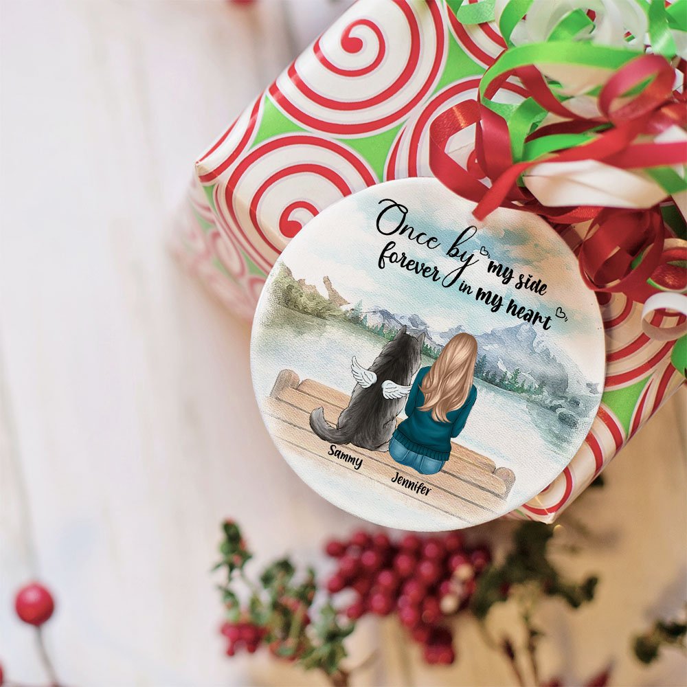 Ornamento Di Natale In Ceramica – Rotondo 7,5 Cm Con Nastro Oro E Confezione Regalo – Frase 'Ci Sono Persone...'