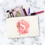 Sac Cosmétique Personnalisé avec Nom et Initiale Cadeau d'Anniversaire Fête des Mères Cadeau de Mariage pour Femme