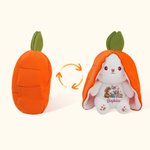 Personalisierte Reversible Karotte Camouflage Hunter Bunny Plüsch Puppe Spielzeug mit Namen Ostern Dekoration Geburtstagsgeschenk für Kind