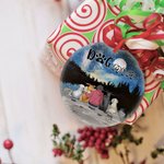 Personalized Dog Mom or Dog Dad Round Ceramic Ornament with Night Starry Sky Background Christmas Birthday Gift for Dog Lover