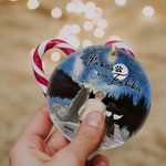 Personalized Life is Better with Fur Baby Round Ceramic Ornament with Night Starry Sky Background Christmas Birthday Gift for Dog Lover