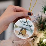 Personalized Life is Better with Fur Baby Round Ceramic Pendant Ornament Christmas Birthday Gift for Dog Lover