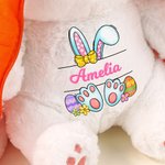 Personalized Creative Carrot Bunny Reversible Plush Doll with Zipper and Name Easter Decor Birthday Gift for Kid