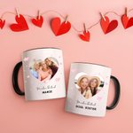 Tazza da caffè in ceramica a forma di cuore personalizzata con nome e relazione Regalo di compleanno e festa della mamma per amici e famiglia