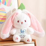 Personalized Creative Carrot Bunny Reversible Plush Doll with Zipper and Name Easter Decor Birthday Gift for Kid