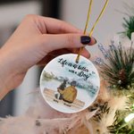 Gepersonaliseerde Life is Better met een hond ronde keramische hanger Ornament Kerst Verjaardag Gift voor Dog Lover