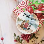 Personalisierte Hund Mama oder Hund Papa Runde Keramik-Anhänger Ornament Weihnachten Geburtstag Geschenk für Hundeliebhaber
