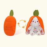 Personalized Creative Carrot Bunny Reversible Plush Doll with Zipper and Name Easter Decor Birthday Gift for Kid