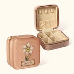 Personalisierte Samt Vintage Geburt Blume Schmuck-Box mit und Name Muttertag Geburtstag Brautparty Geschenke für sie