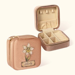 Personalisierte Samt Vintage Geburt Blume Schmuck-Box mit und Name Muttertag Geburtstag Brautparty Geschenke für sie