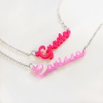 Personalised Acrylic Pink Name Necklace Trendy Girl Pendant Jewellery Multicolor Available Birthday Gift for Her
