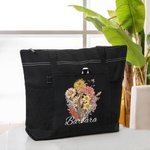 Bolsa de gran capacidad personalizada con nombre y bolsillos de malla para ramo de flores de nacimiento Día de la Madre Regalo de cumpleaños para la abuela Mamá