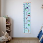 Personalised Vehicle on the Road Transportation Kid Growth Height Chart with Name and Date Bedroom Decor Birthday Gift for Baby Kid