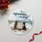 Gepersonaliseerde Life is Better met een hond ronde keramische hanger Ornament Kerst Verjaardag Gift voor Dog Lover