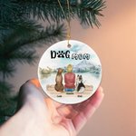 Personalisierte Hund Mama oder Hund Papa Runde Keramik-Anhänger Ornament Weihnachten Geburtstag Geschenk für Hundeliebhaber