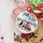 Personalized Forever in My Heart Round Ceramic Pendant Ornament Christmas Birthday Gift for Dog Lover