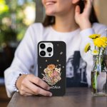 Custodia per iPhone personalizzata con bouquet di fiori di nascita e nome Regalo di compleanno per la festa della mamma