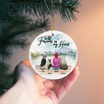 Personalized Forever in My Heart Round Ceramic Pendant Ornament Christmas Birthday Gift for Dog Lover