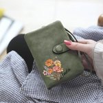 Personalizada Nacimiento Flor Bouquet Tri-Folded Cartera de cuero Cumpleaños Día de la Madre Regalo de Navidad para mamá abuela
