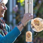 Personalised Birth Flower Bouquet Wind Chime Vintage Garden Outdoor Decoration Birthday Family Gift for Mom Grandma