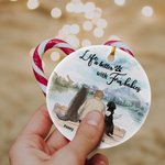 Personalized Life is Better with Fur Baby Round Ceramic Pendant Ornament Christmas Birthday Gift for Dog Lover