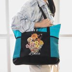 Bolsa de gran capacidad personalizada con nombre y bolsillos de malla para ramo de flores de nacimiento Día de la Madre Regalo de cumpleaños para la abuela Mamá