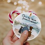 Personalized Once by My Side Forever in My Heart Round Ceramic Pendant Ornament Christmas Birthday Gift for Dog Lover