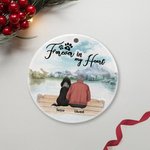 Personalized Forever in My Heart Round Ceramic Pendant Ornament Christmas Birthday Gift for Dog Lover