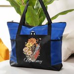 Bolsa de gran capacidad personalizada con nombre y bolsillos de malla para ramo de flores de nacimiento Día de la Madre Regalo de cumpleaños para la abuela Mamá