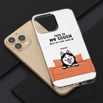 Henkilökohtainen Tämä on meidän sohva Pet Theme TPU Slim Puhelin asia nimi ja Wall Tile tausta lahja koira kissa rakastaja
