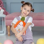 Personalized Creative Carrot Bunny Reversible Plush Doll with Zipper and Name Easter Decor Birthday Gift for Kid