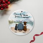 Personalized Once by My Side Forever in My Heart Round Ceramic Pendant Ornament Christmas Birthday Gift for Dog Lover