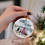 Personalized Forever in My Heart Round Ceramic Pendant Ornament Christmas Birthday Gift for Dog Lover