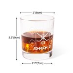 Verre à Whisky Personnalisé avec Texte Gravé Motif Hockey Cadeau Anniversaire Fête des Pères pour Papa Mari