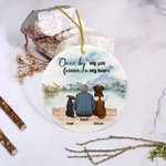 Personalized Once by My Side Forever in My Heart Round Ceramic Pendant Ornament Christmas Birthday Gift for Dog Lover