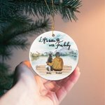 Personalized Life is Better with Fur Baby Round Ceramic Pendant Ornament Christmas Birthday Gift for Dog Lover