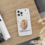 Custodia per iPhone personalizzata con bouquet di fiori di nascita e nome Regalo di compleanno per la festa della mamma