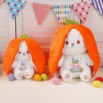 Personalized Creative Carrot Bunny Reversible Plush Doll with Zipper and Name Easter Decor Birthday Gift for Kid