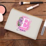 Sac Cosmétique Personnalisé avec Nom et Initiale Cadeau d'Anniversaire Fête des Mères Cadeau de Mariage pour Femme
