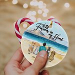 Henkilökohtainen ikuisesti sydämessäni Pyöreä keraaminen koriste, jossa on merinäköala Tausta Joulu Syntymäpäivälahja koiranrakastajalle