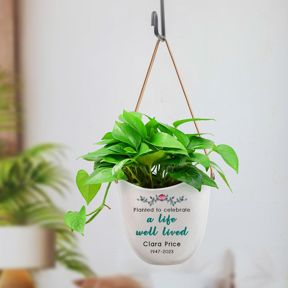 Loovelo 'I Will Survive' Blumentopf Mit Bambus-Tablett – Inspirierendes Geschenk Für Kollegen & Familie | 8,9 Cm, Weiß