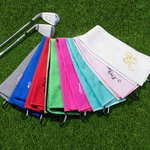 Personalized 100%Cotton Multi-colour Embroidered Name Waffle Weave Golf Towel with Hanging Clip Birthday Gift for Women