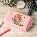 Trousse de Maquillage en Cuir Personnalisée avec Nom Cadeau Fête de Mariage Fête des Mères pour Meilleure Amie Maman Grand-Mère