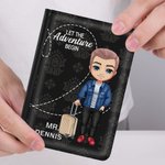 Personalisierte Multicolor Let The Adventure Begins Passport Cover mit Namen Geburtstag Geschenk für Paar