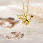 Collana personalizzata con proiezione di foto di ali d'angelo Regalo di compleanno anniversario per lei