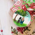 Henkilökohtainen Kerran vierelläni Ikuisesti sydämessäni Pyöreä keraaminen koriste vihreä lasi tausta joulu syntymäpäivälahja koiranrakastajaan