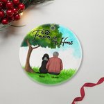 Personlig Forever in My Heart Rund keramisk prydnad med grön glasbakgrund Julklapp för hundälskare