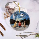 Personalisierte Leben ist besser mit einem Hund Runde Keramik Ornament mit Nacht Sternenhimmel Hintergrund Weihnachten Geburtstag Geschenk für Hundeli