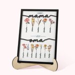 Personalisierte Geburtsblume-Garten Holztafel „Zuerst Mama Jetzt Oma“ Haus Deko Rahmenschild mit Namen Muttertag Weihnachten Geschenk